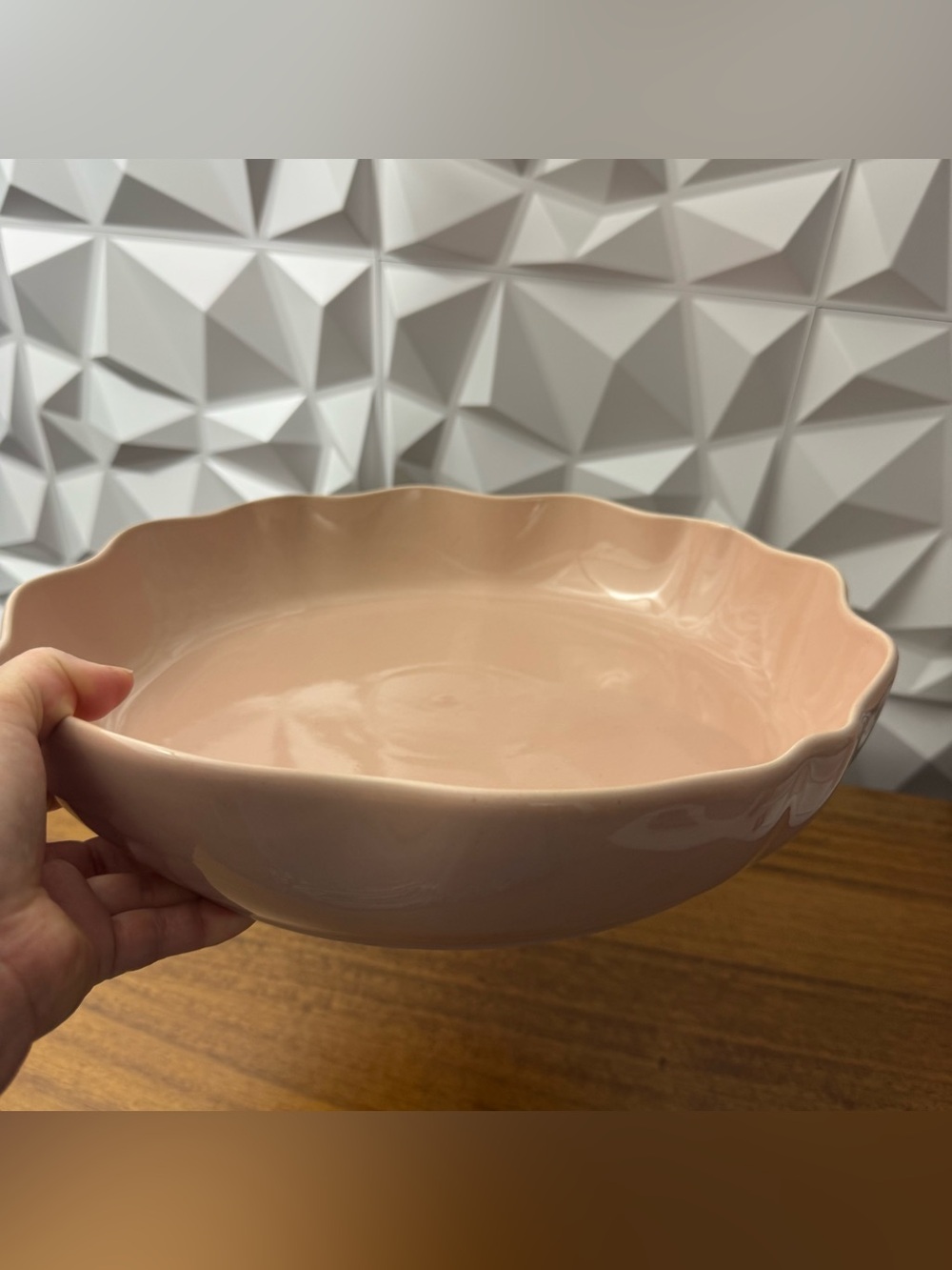 Hearth & Hand with MagnoliaScalloped Stoneware Shallow Serving Bowl 131oz/